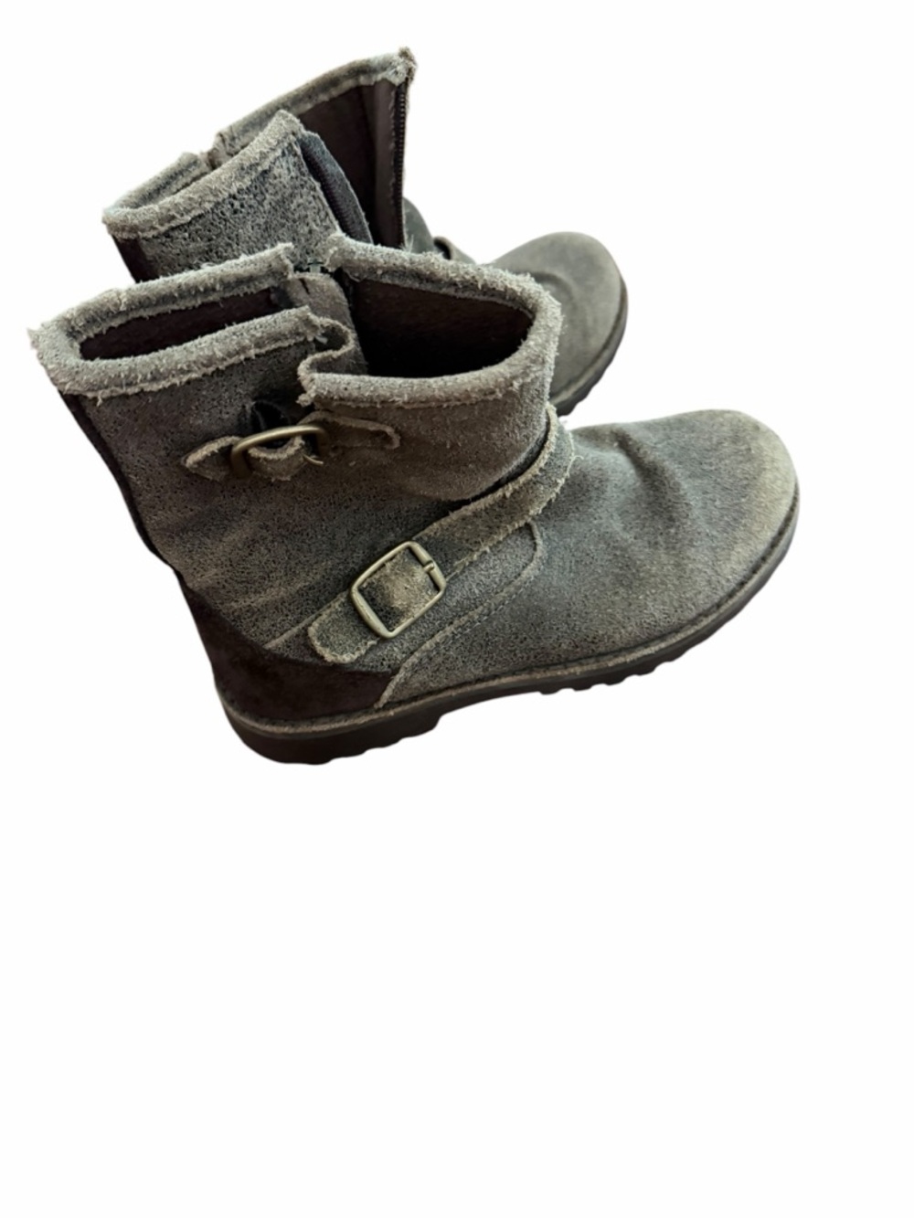 UGG Brown gray Suede Ankle Boots Sz 2 - Picture 2 of 4